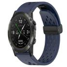 For Garmin D2 Delta PX 26mm Folding Buckle Hole Silicone Watch Band(Midnight Blue) - 1