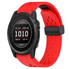 For Garmin Tactix 7 26mm Folding Buckle Hole Silicone Watch Band(Red) - 1