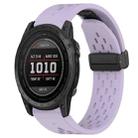 For Garmin Tactix 7 26mm Folding Buckle Hole Silicone Watch Band(Purple) - 1