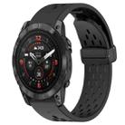 For Garmin Epix Pro 51mm Hole Folding Buckle 26mm Silicone Watch Band(Black) - 1