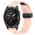 For Garmin Epix Pro 51mm Hole Folding Buckle 26mm Silicone Watch Band(Pink) - 1