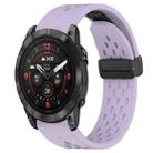 For Garmin Epix Pro 51mm 26mm Folding Buckle Hole Silicone Watch Band(Purple) - 1