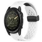 For Garmin Tactix 7 AMOLED 26mm Folding Buckle Hole Silicone Watch Band(White) - 1