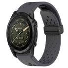 For Garmin Tactix 7 AMOLED 26mm Folding Buckle Hole Silicone Watch Band(Dark Gray) - 1