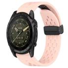For Garmin Tactix 7 AMOLED 26mm Folding Buckle Hole Silicone Watch Band(Pink) - 1
