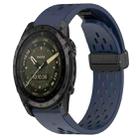 For Garmin Tactix 7 AMOLED 26mm Folding Buckle Hole Silicone Watch Band(Midnight Blue) - 1