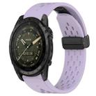 For Garmin Tactix 7 AMOLED 26mm Folding Buckle Hole Silicone Watch Band(Purple) - 1