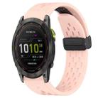 For Garmin Enduro 2 26mm Folding Buckle Hole Silicone Watch Band(Pink) - 1