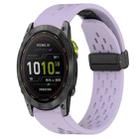 For Garmin Enduro 2 26mm Folding Buckle Hole Silicone Watch Band(Purple) - 1