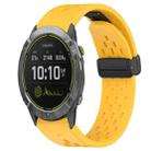 For Garmin Enduro Hole Folding Buckle 26mm Silicone Watch Band(Yellow) - 1