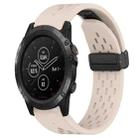 For Garmin Fenix 5X Plus 26mm Folding Buckle Hole Silicone Watch Band(Starlight Color) - 1