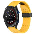 For Garmin Descent MK 2i 26mm Folding Buckle Hole Silicone Watch Band(Yellow) - 1