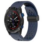 For Garmin Descent MK 2i 26mm Folding Buckle Hole Silicone Watch Band(Midnight Blue) - 1