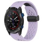 For Garmin Descent MK 2i Hole Folding Buckle 26mm Silicone Watch Band(Purple) - 1