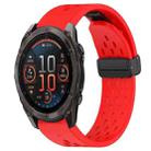 For Garmin Fenix 8 AMOLED 51mm Hole Folding Buckle 26mm Silicone Watch Band(Red) - 1