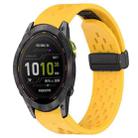 For Garmin Enduro 3 Hole Folding Buckle 26mm Silicone Watch Band(Yellow) - 1