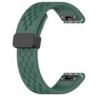 For Garmin Enduro 3 Hole Folding Buckle 26mm Silicone Watch Band(Dark Green) - 2