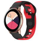 For Samsung Galaxy Watch Active 20mm Double Color Silicone Watch Band(Black+Red) - 1