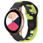For Samsung Galaxy Watch Active 20mm Double Color Silicone Watch Band(Black+Green) - 1