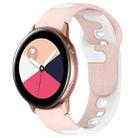 For Samsung Galaxy Watch Active 20mm Double Color Silicone Watch Band(Pink+White) - 1