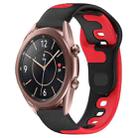 For Samsung Galaxy Watch3 41mm 20mm Double Color Silicone Watch Band(Black+Red) - 1