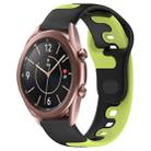 For Samsung Galaxy Watch3 41mm 20mm Double Color Silicone Watch Band(Black+Green) - 1