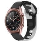 For Samsung Galaxy Watch3 41mm 20mm Double Color Silicone Watch Band(Black+Gray) - 1