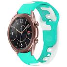For Samsung Galaxy Watch3 41mm 20mm Double Color Silicone Watch Band(Cyan+White) - 1