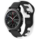 For Samsung Gear S3 Classic / Frontier 22mm Double Color Silicone Watch Band(Black+White) - 1