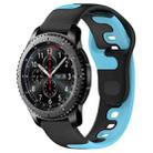 For Samsung Gear S3 Classic / Frontier 22mm Double Color Silicone Watch Band(Black+Blue) - 1