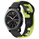 For Samsung Gear S3 Classic / Frontier 22mm Double Color Silicone Watch Band(Black+Green) - 1