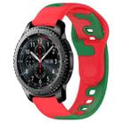 For Samsung Gear S3 Classic / Frontier 22mm Double Color Silicone Watch Band(Red+Green) - 1