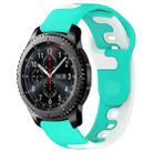 For Samsung Gear S3 Classic / Frontier 22mm Double Color Silicone Watch Band(Cyan+White) - 1