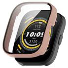 For Amazfit Bip 5 Tempered Film Integrated PC Watch Protective Case(Pink) - 1