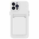 For iPhone 15 Pro Skin Feel Card Contrast Color Button TPU Phone Case(White) - 1