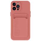 For iPhone 15 Pro Skin Feel Card Contrast Color Button TPU Phone Case(Rose Red) - 1