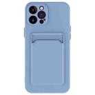 For iPhone 15 Pro Skin Feel Card Contrast Color Button TPU Phone Case(Gray) - 1