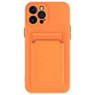 For iPhone 15 Pro Skin Feel Card Contrast Color Button TPU Phone Case(Orange) - 1