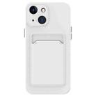 For iPhone 15 Skin Feel Card Contrast Color Button TPU Phone Case(White) - 1