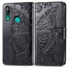 Butterfly Love Flowers Embossing Horizontal Flip Leather Case For Huawei P Smart Z with Holder & Card Slots & Wallet & Lanyard(Black) - 1