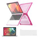 For MacBook Pro 13.3 A2251/A2289/A2338 ENKAY Hat-Prince 3 in 1 Protective Bracket Case Cover Hard Shell with TPU Keyboard Film / PET Screen Protector, Version:EU(Pink) - 1
