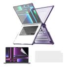 For MacBook Pro 14.2 A2442/A2779 ENKAY Hat-Prince 3 in 1 Protective Bracket Case Cover Hard Shell with TPU Keyboard Film / PET Screen Protector, Version:EU(Purple) - 1