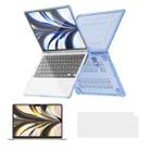 For MacBook Air 13.6 2022/2024  A2681 (M2) / A3113  (M3) ENKAY Hat-Prince 3 in 1 Protective Bracket Case Cover Hard Shell with TPU Keyboard Film / PET Screen Protector, Version:EU(Light Blue) - 1