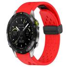 For Garmin MARQ Quick Release Holes Magnetic Buckle Silicone Watch Band(Red) - 1