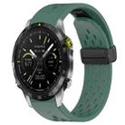 For Garmin MARQ Quick Release Holes Magnetic Buckle Silicone Watch Band(Dark Green) - 1