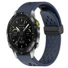 For Garmin MARQ Quick Release Holes Magnetic Buckle Silicone Watch Band(Dark Blue) - 1