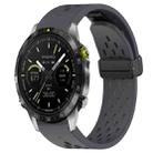 For Garmin MARQ Quick Release Holes Magnetic Buckle Silicone Watch Band(Dark Gray) - 1