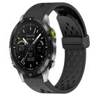 For Garmin Epix Pro Gen 2 47mm Quick Release Holes Magnetic Buckle Silicone Watch Band(Black) - 1