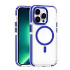 For iPhone 13 Pro Max Dual-color MagSafe TPU Hybrid Clear PC Shockproof Phone Case(Blue) - 1