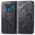 Butterfly Love Flowers Embossing Horizontal Flip Leather Case for LG Q60 , with Holder & Card Slots & Wallet & Lanyard(Black) - 1